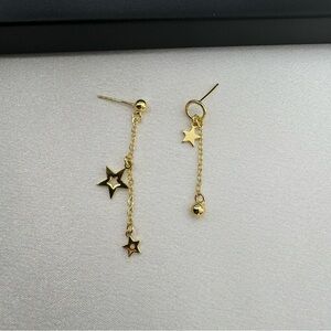 Asymmetry Star Pentagram Dangle Drop Earrings for Women